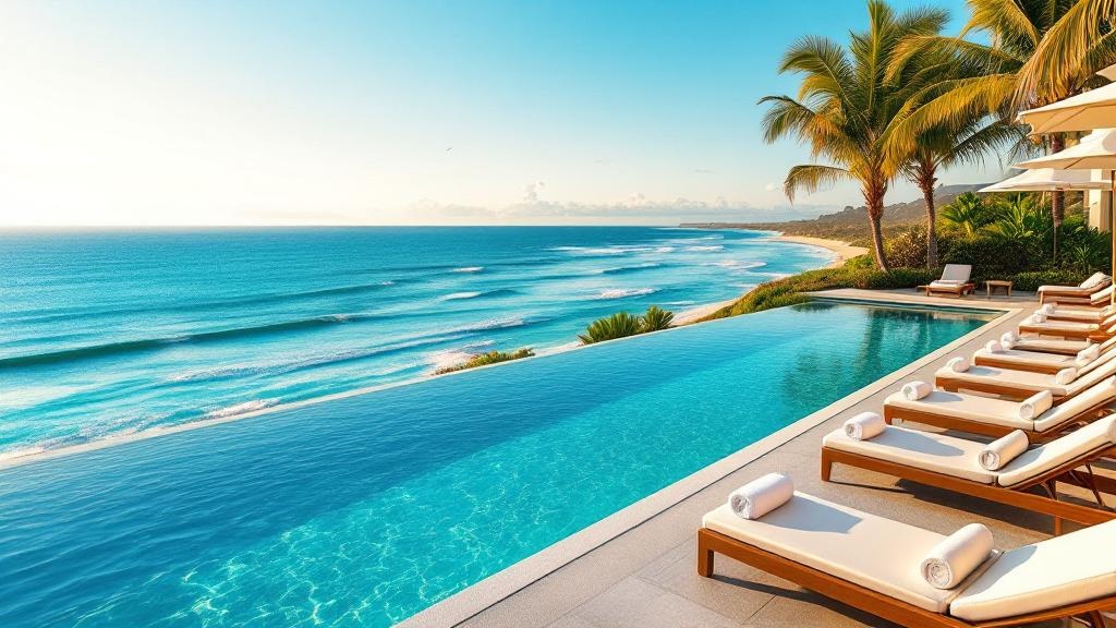Luxury resort pool overlooking Broadbeach Gold Coast